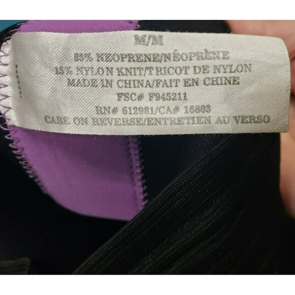 Curves Waist Trimmer Women's Black Purple Neoprene Fitness Workout Shorts Medium - Picture 4 of 5